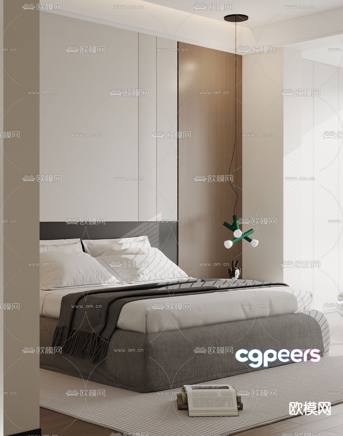 Modern double bed 3d model Modern double bed 3d model