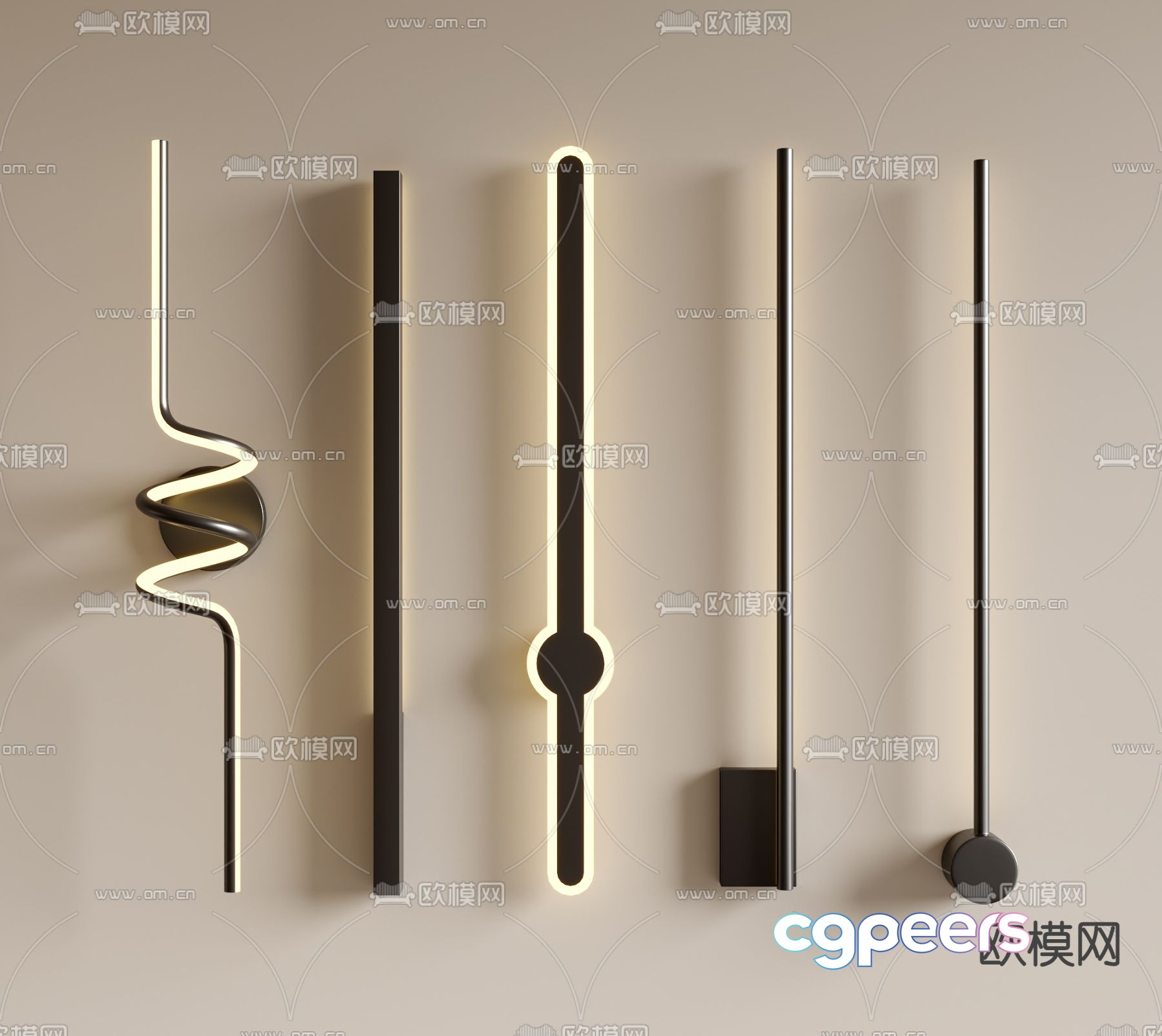 Long wall lamp 3d model Long wall lamp 3d model