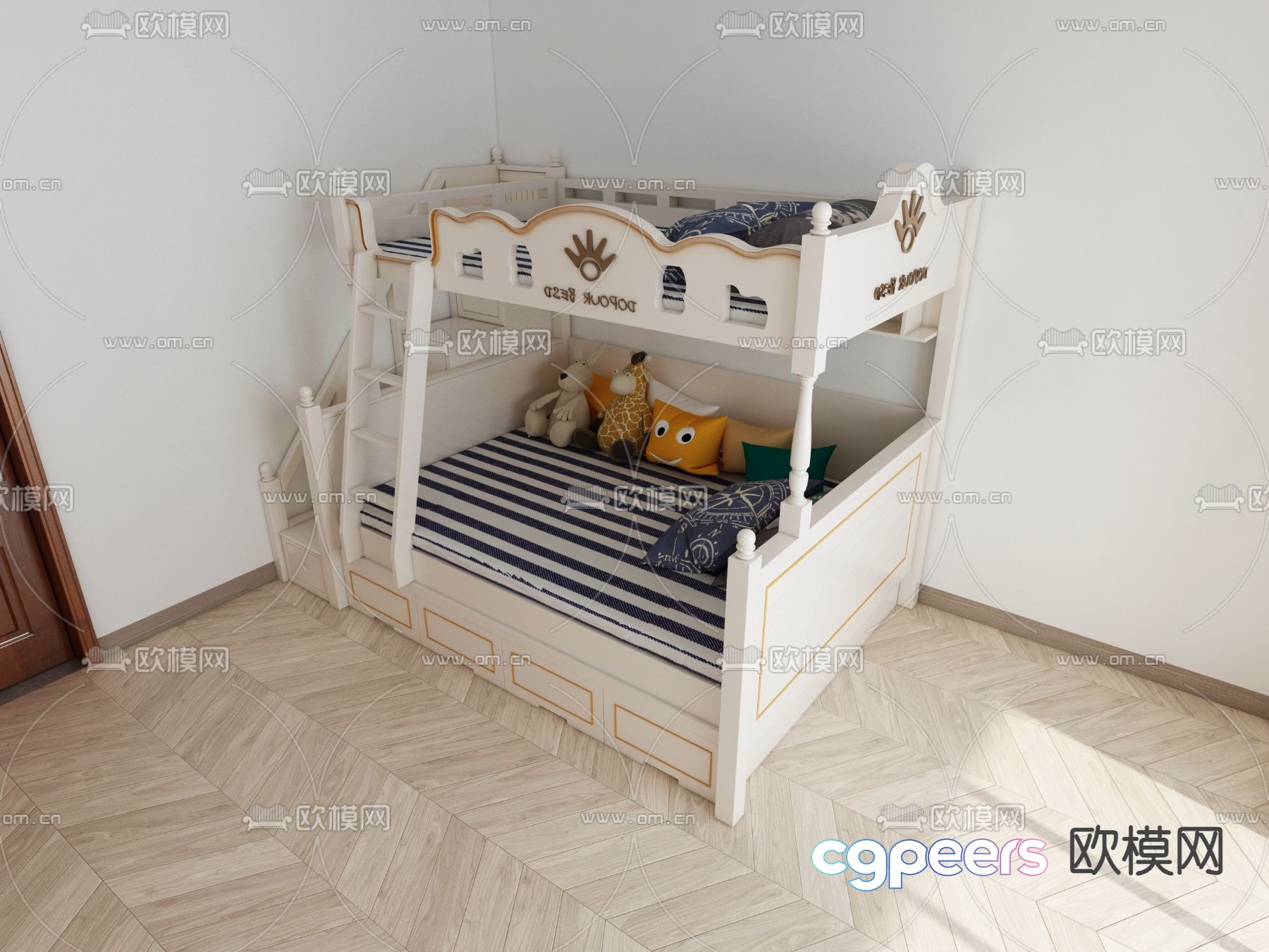 Modern children’s bed bunk bed bunk bed 3d model Modern children’s bed bunk bed bunk bed 3d model