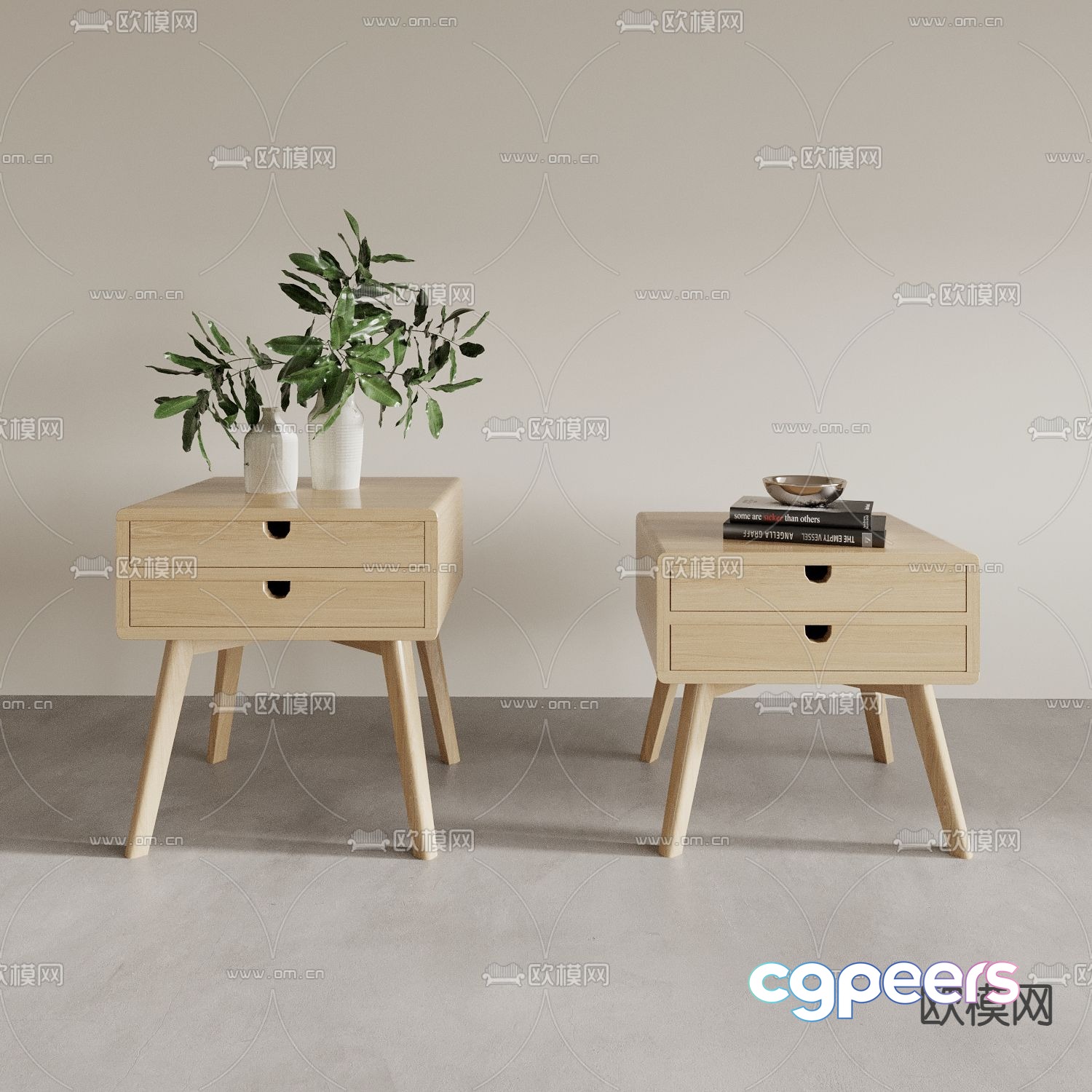 Nordic bedside table 3d model Nordic bedside table 3d model