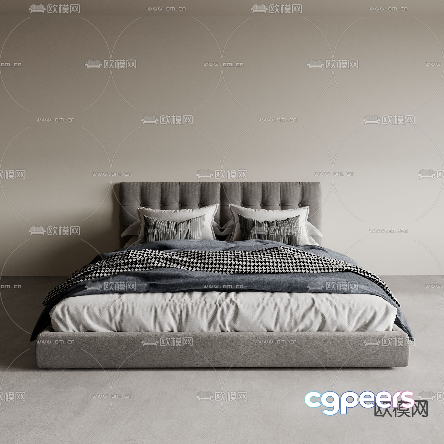 Italian double bed 3d model Italian double bed 3d model