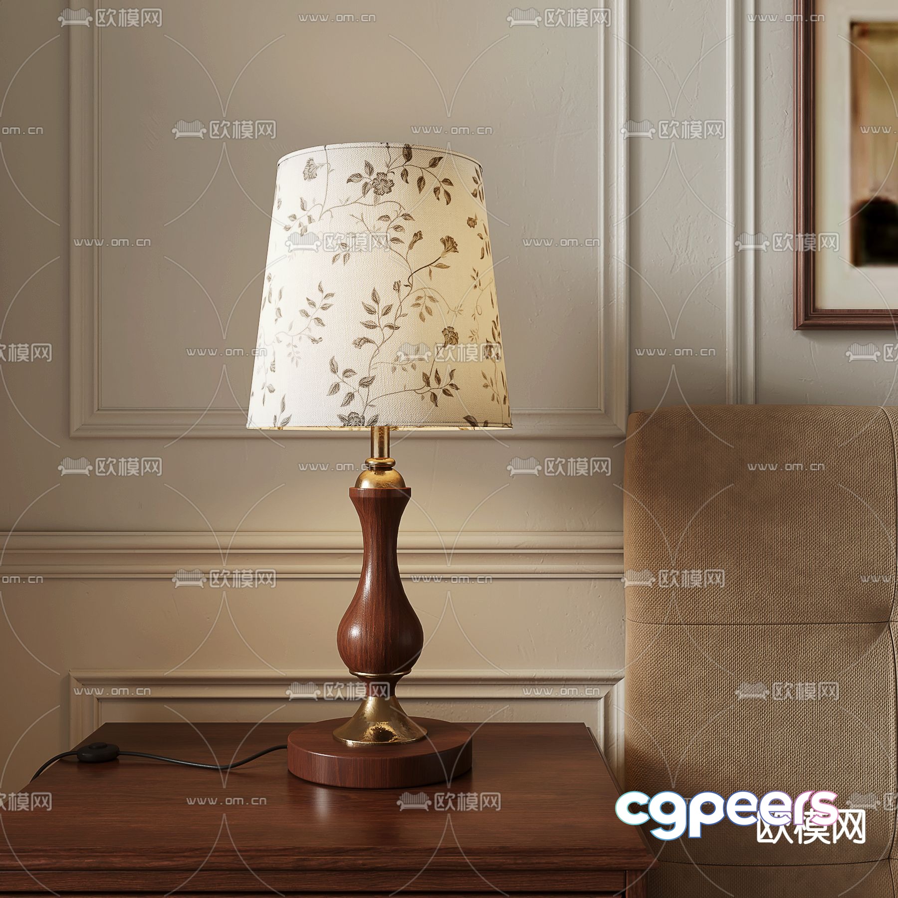 Medieval style desk lamp 3d model Medieval style desk lamp 3d model
