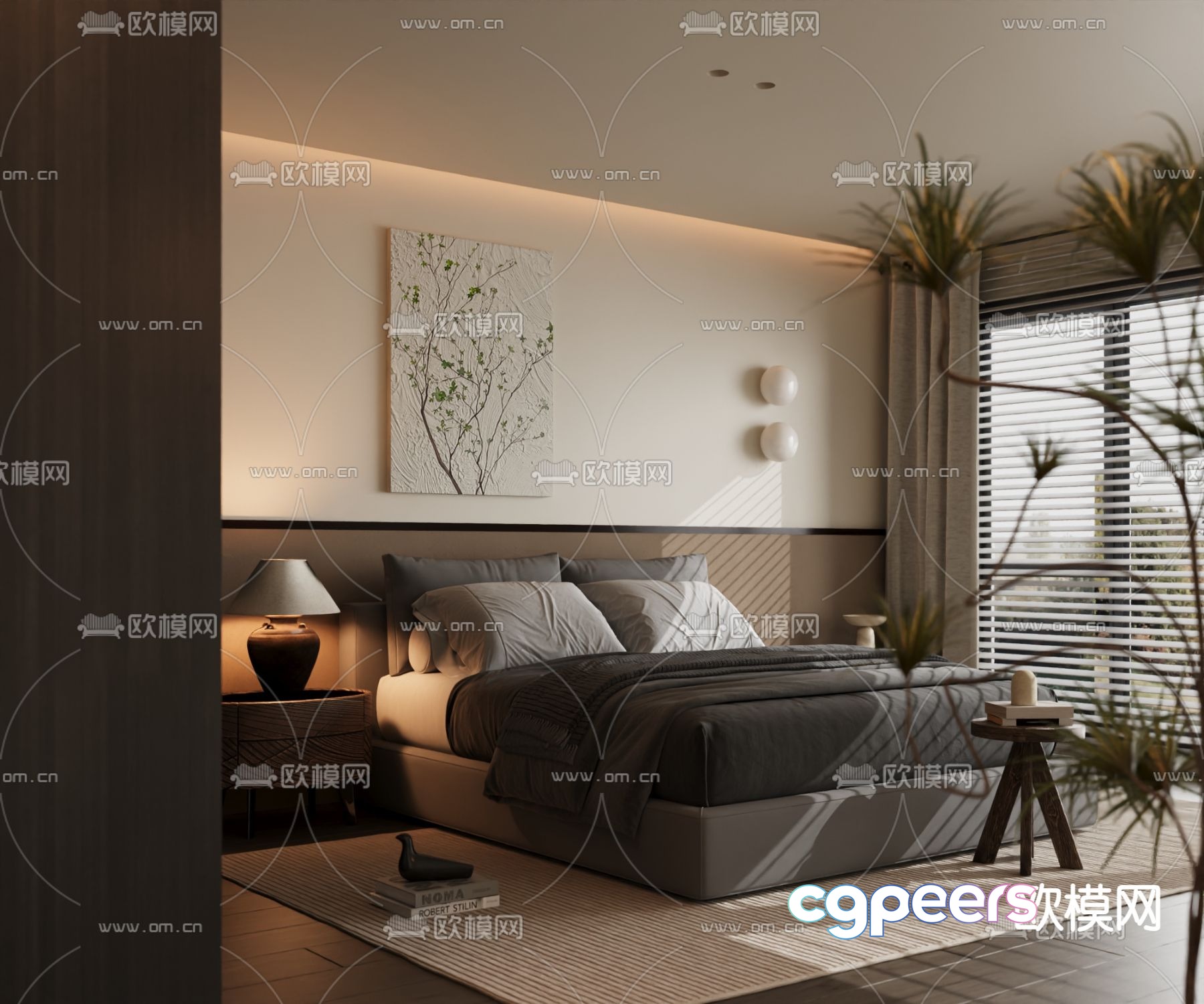 Italian room double bed 3d model Italian room double bed 3d model