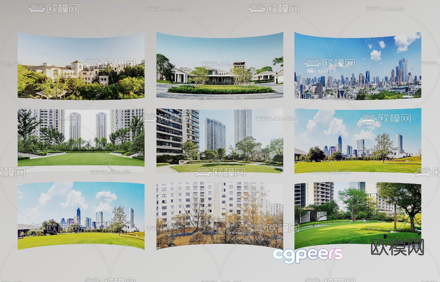 3D model of modern exterior community 3D model of modern exterior community