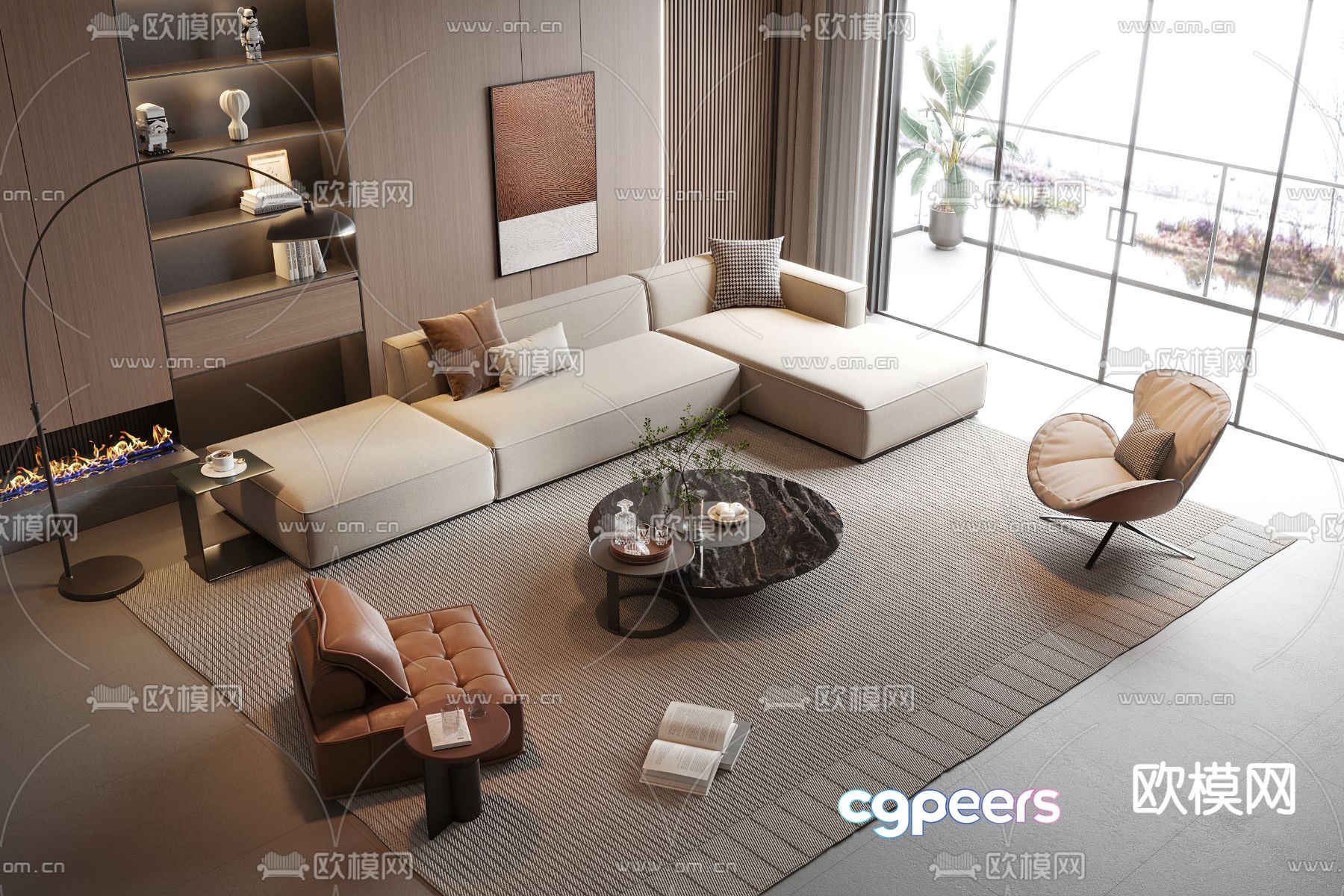 Italian style modular sofa corner sofa 3d model Italian style modular sofa corner sofa 3d model