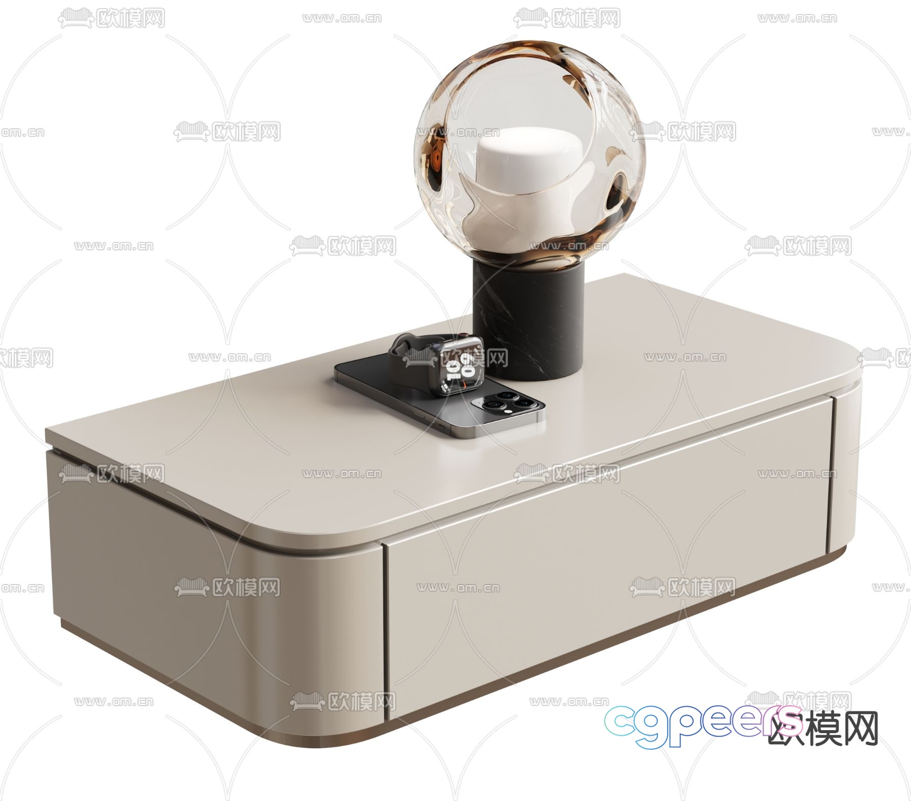 Modern bedside table 3d model Modern bedside table 3d model