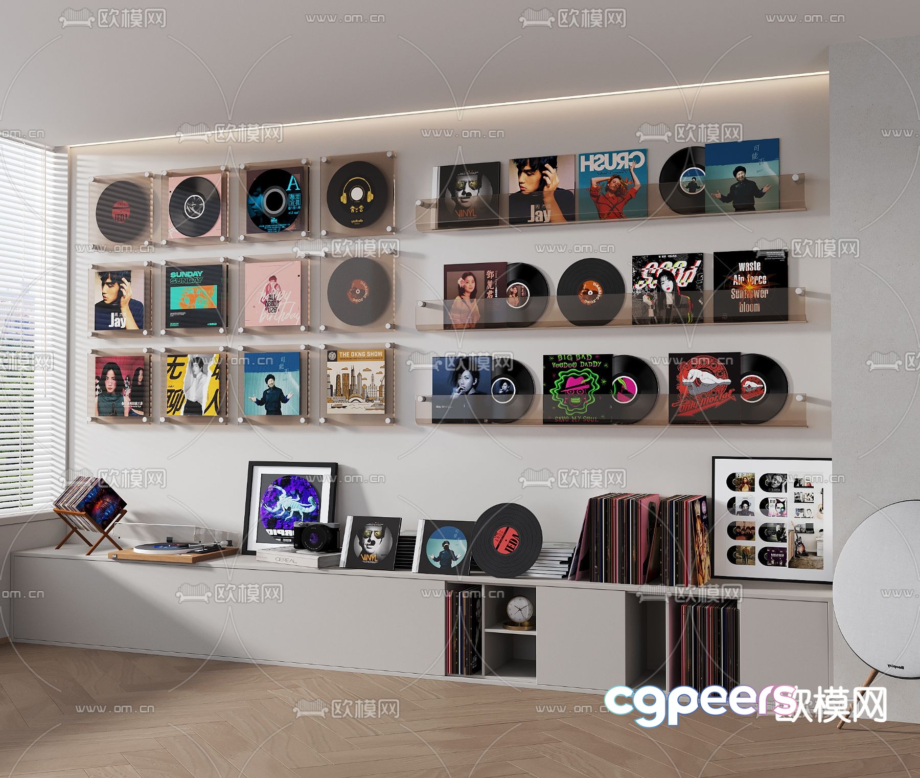 Record ornaments Vinyl record CD disc hanger 3D model Record ornaments Vinyl record CD disc hanger 3D model