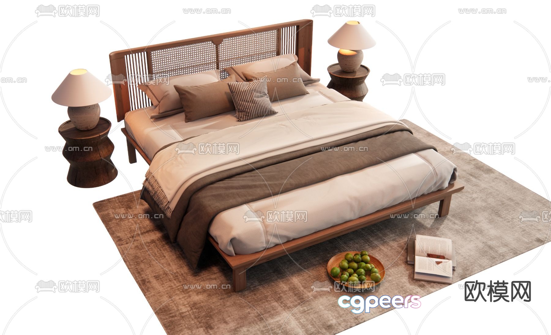 Medieval style double bed 3d model Medieval style double bed 3d model