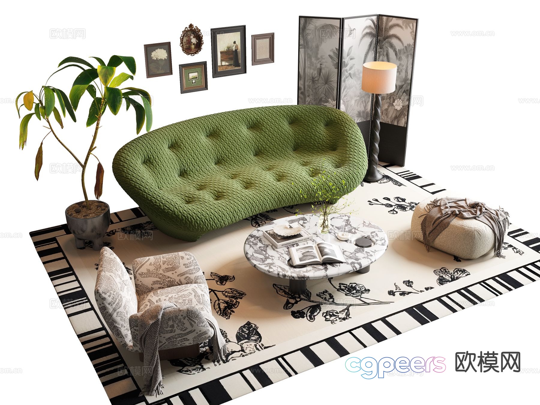 Medieval style sofa modular sofa 3d model Medieval style sofa modular sofa 3d model