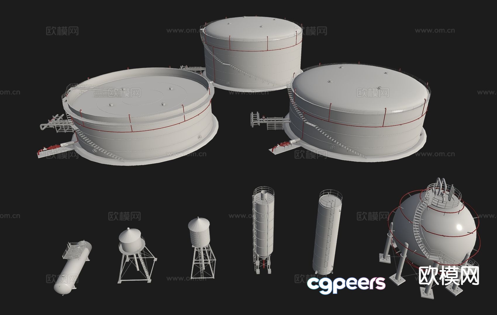 Industrial wind storage tank 3d model Industrial wind storage tank 3d model