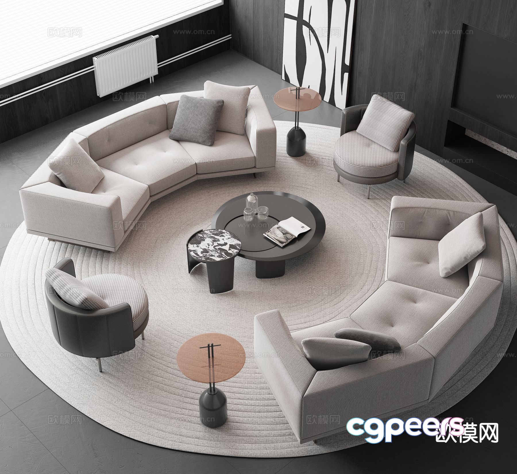 Modern sectional sofa 3d model Modern sectional sofa 3d model