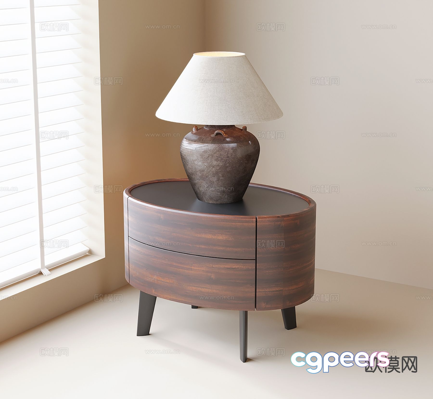 Modern bedside table 3d model Modern bedside table 3d model