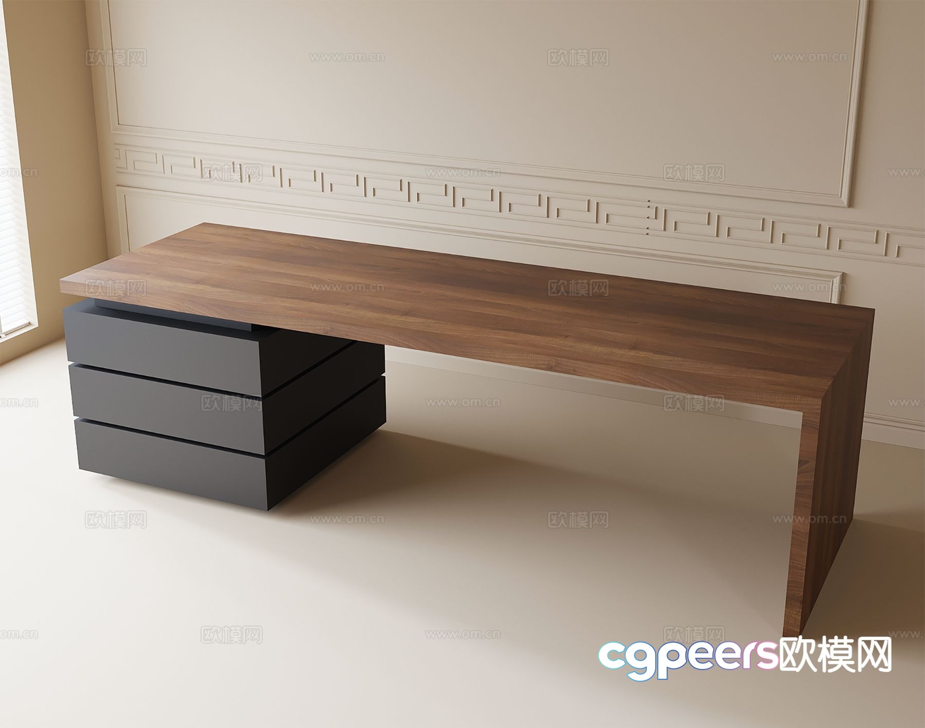 modern table desk 3d model modern table desk 3d model