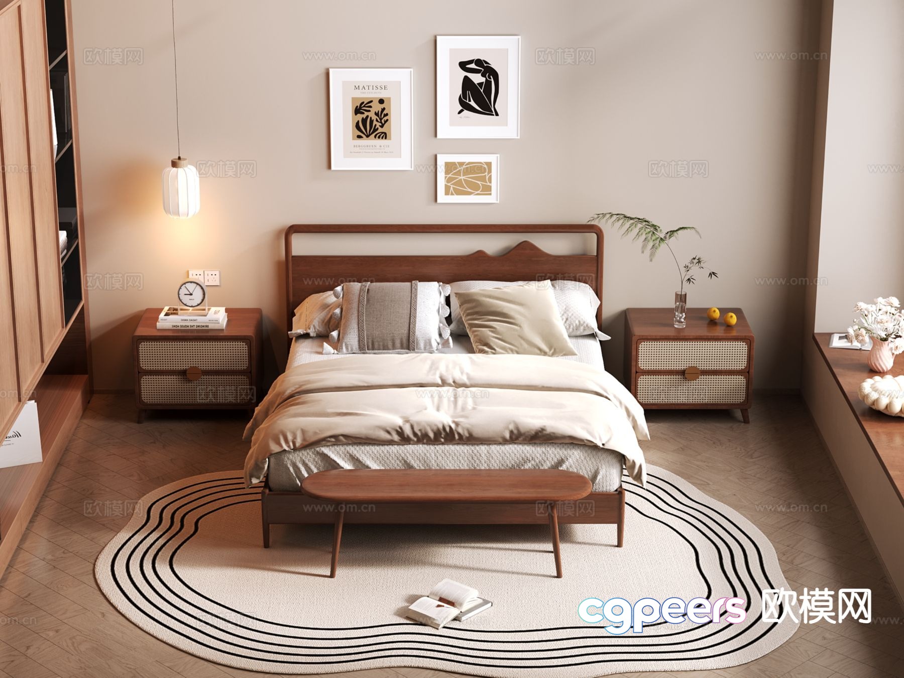 Medieval style double bed 3d model Medieval style double bed 3d model