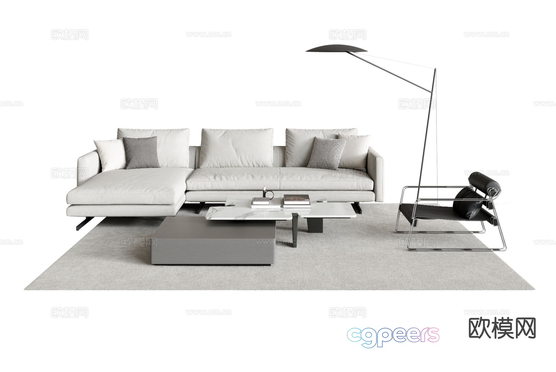 Modern sectional sofa 3d model Modern sectional sofa 3d model