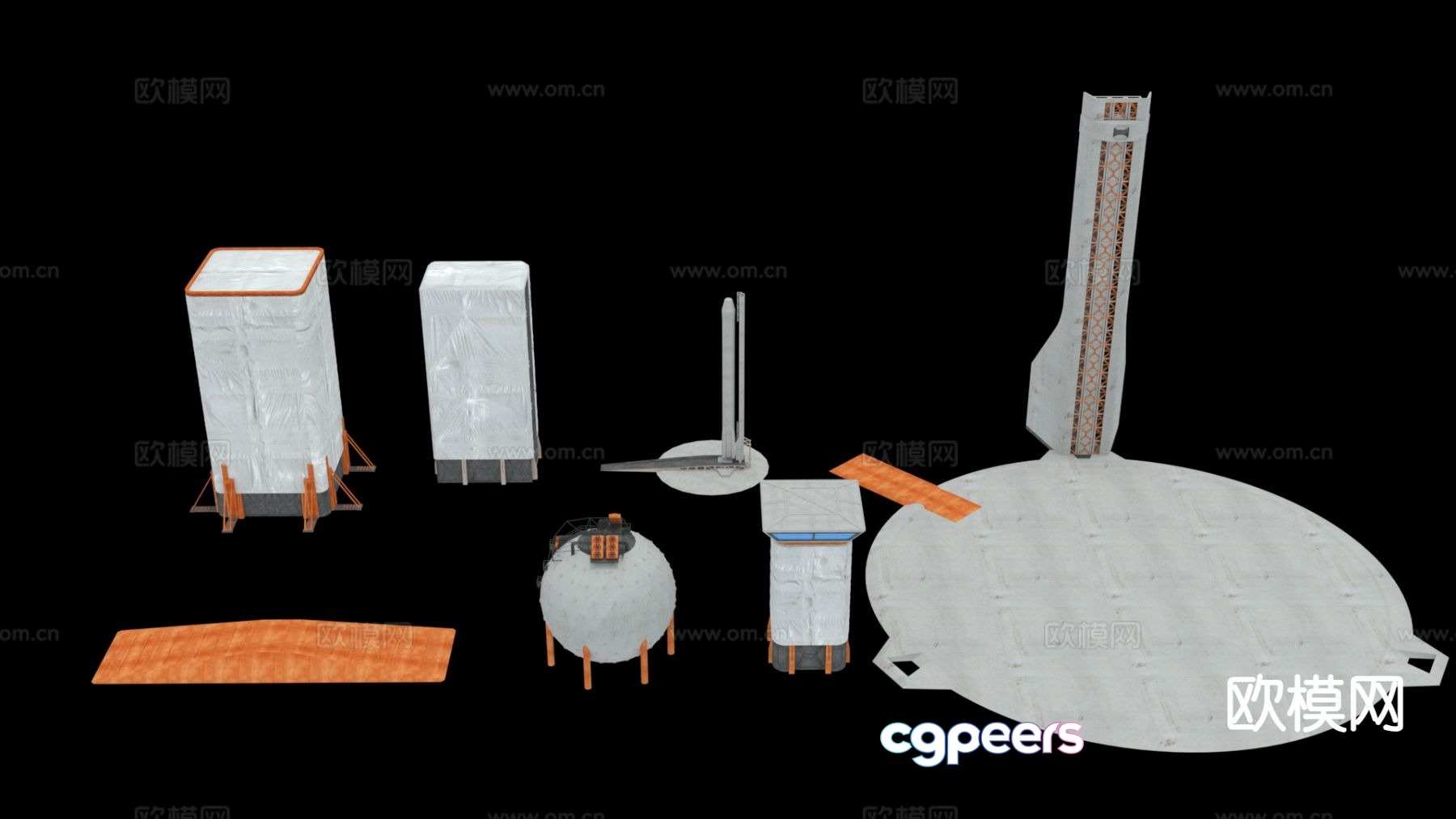 Modern future science fiction base interstellar colony 3D model Modern future science fiction base interstellar colony 3D model