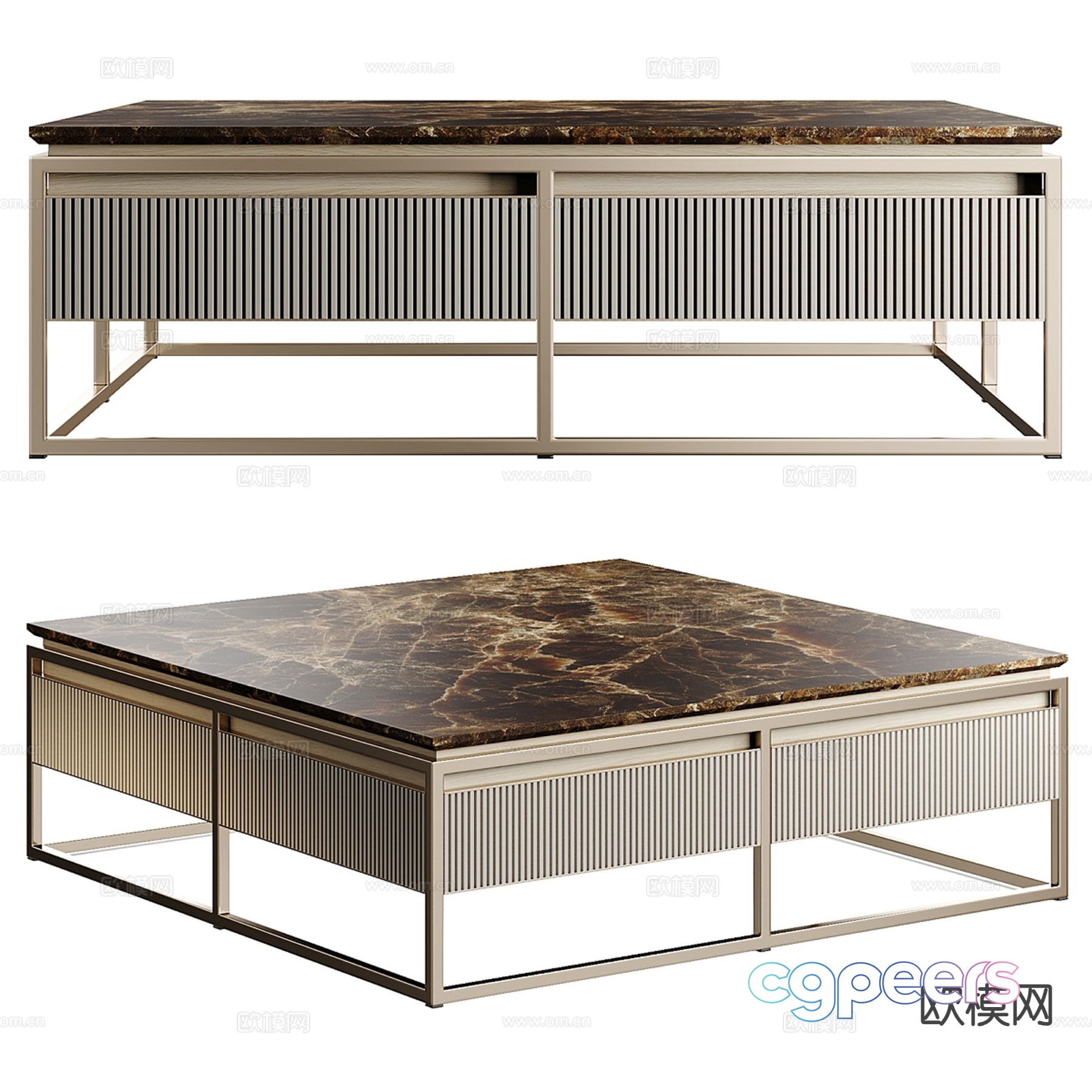 Visionnaire Light luxury coffee table Square coffee table 3D model Visionnaire Light luxury coffee table Square coffee table 3D model