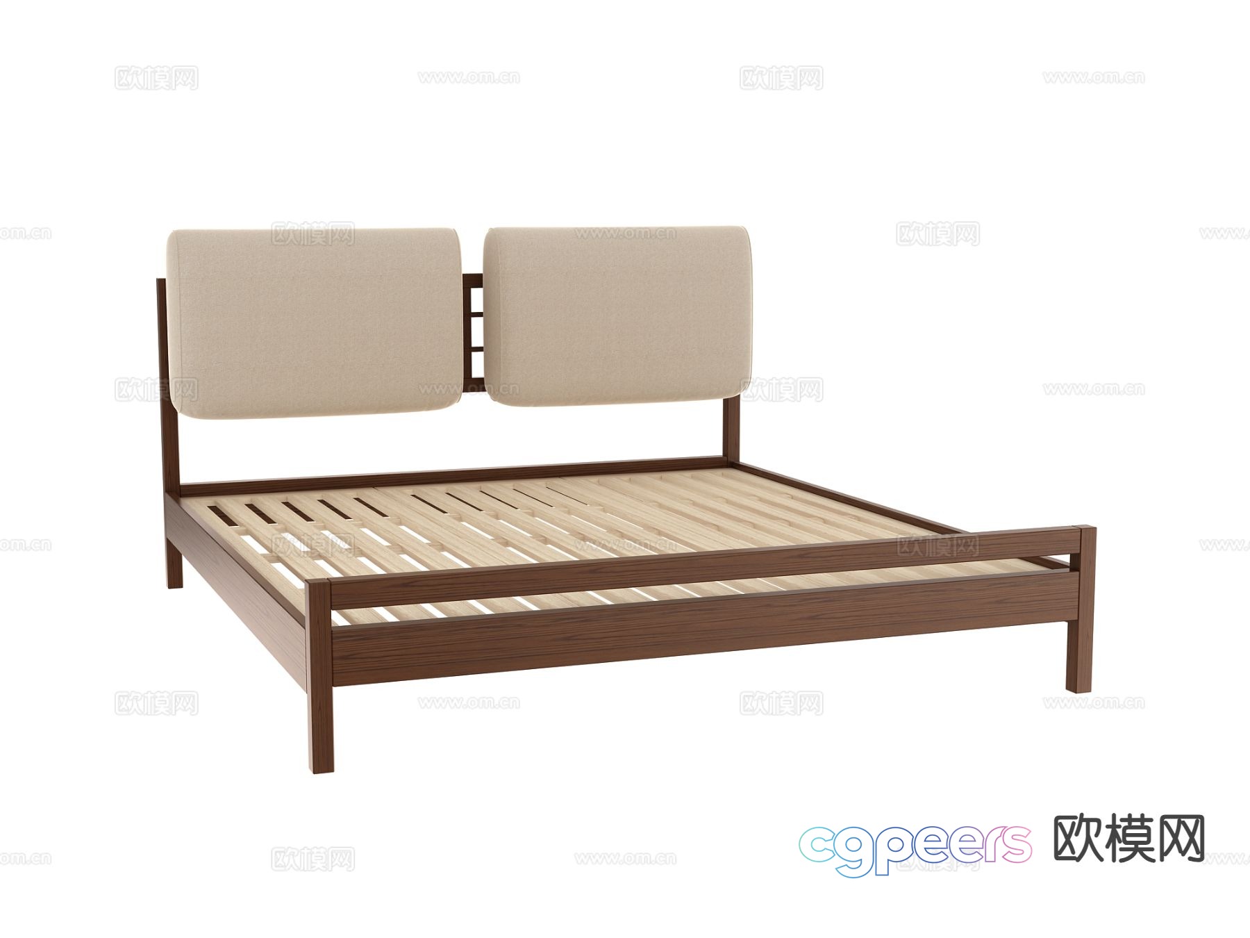 Modern double bed bed board 3d model Modern double bed bed board 3d model