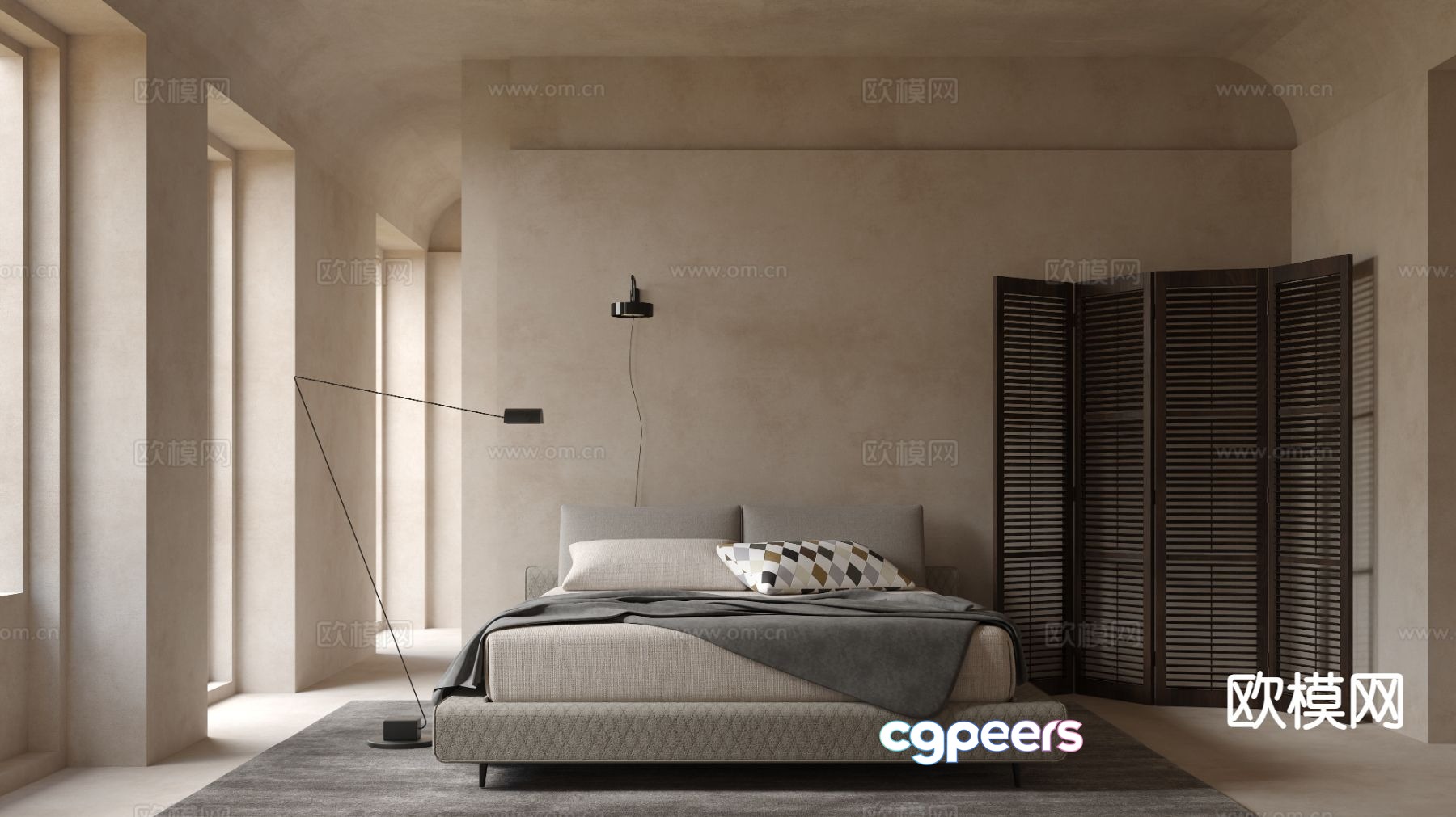 Bonaldo double bed 3d model Bonaldo double bed 3d model