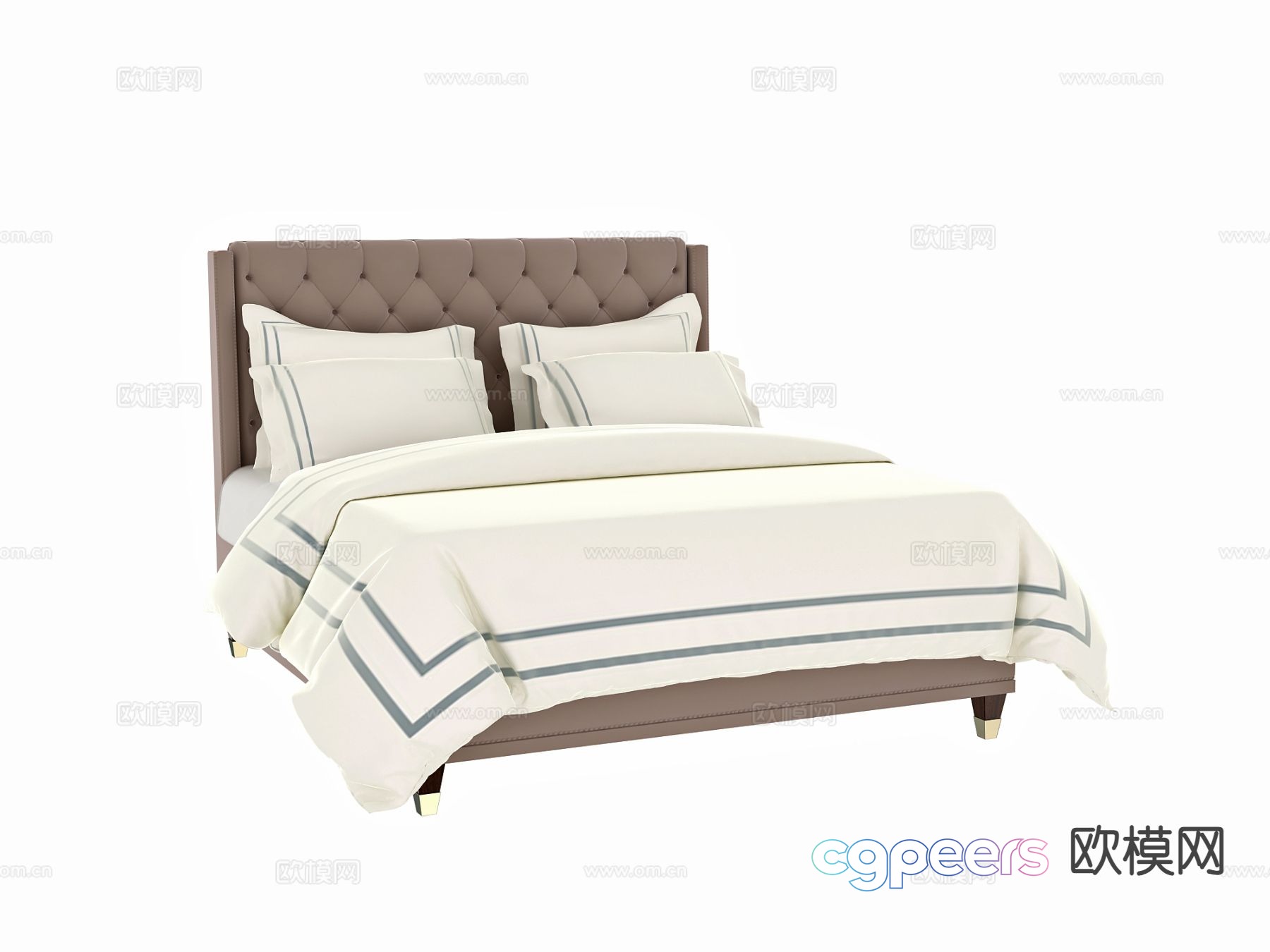 Modern double bed 3d model Modern double bed 3d model
