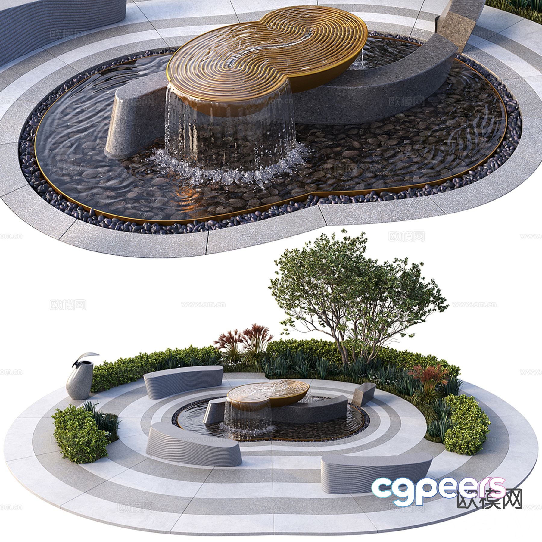 Courtyard pool courtyard landscape pool 3d model Courtyard pool courtyard landscape pool 3d model