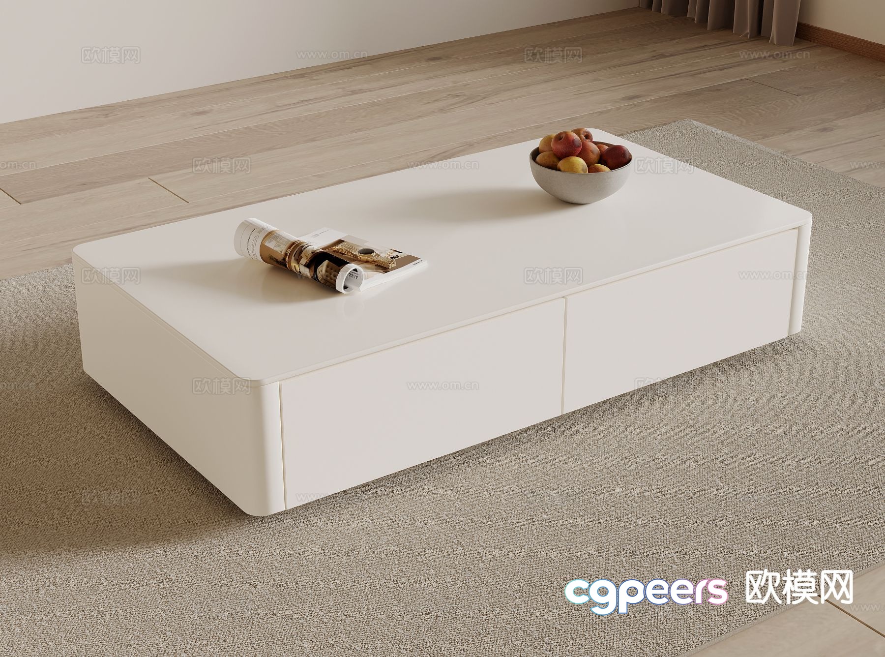 Cream style coffee table 3d model Cream style coffee table 3d model