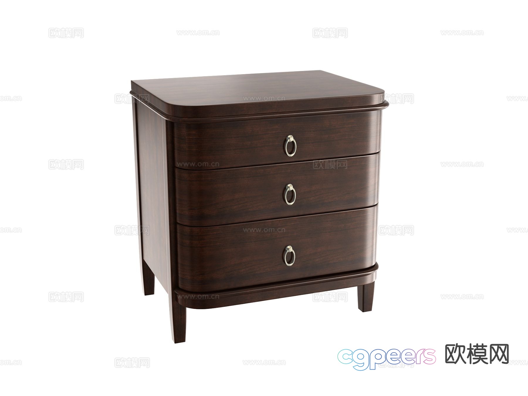 American bedside table 3d model American bedside table 3d model