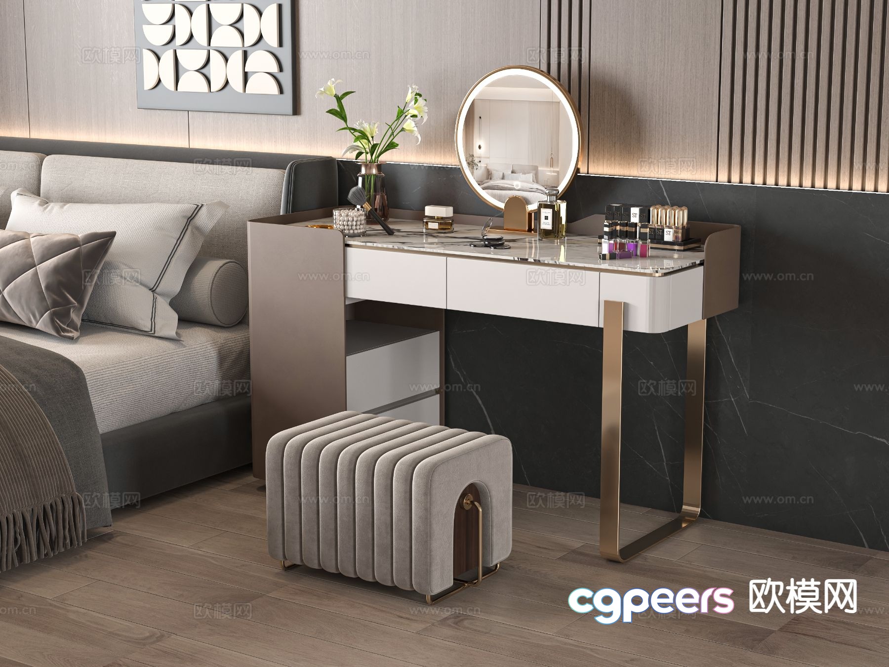 Modern dressing table 3d model Modern dressing table 3d model