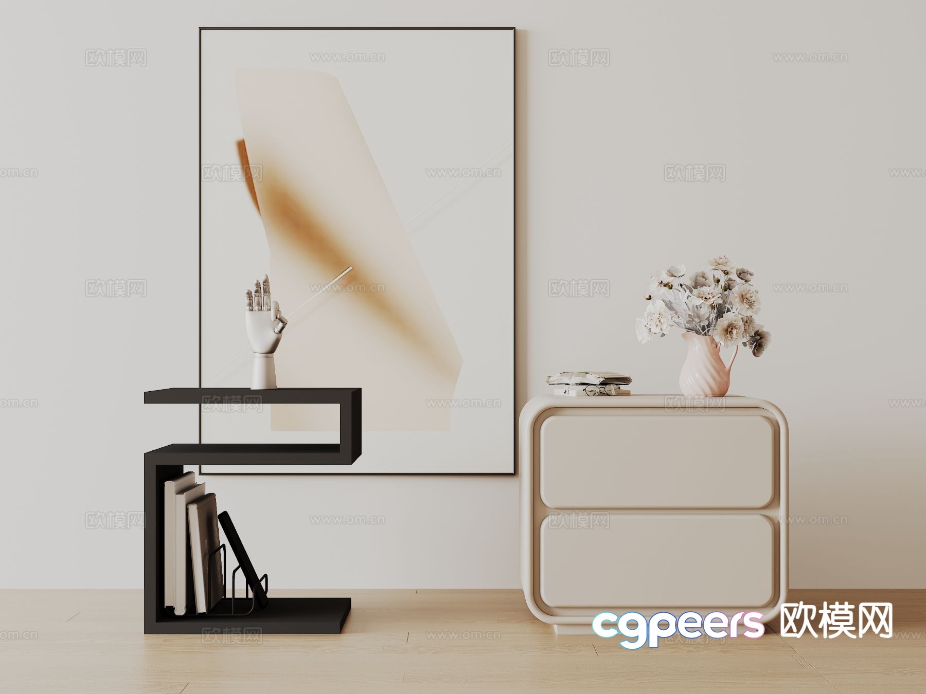 Modern bedside table 3d model Modern bedside table 3d model