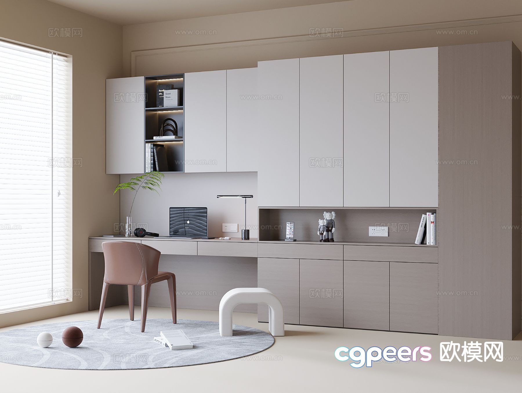 Modern custom desk 3d model Modern custom desk 3d model