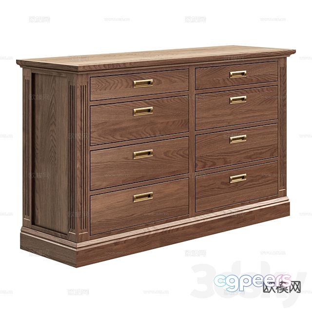 American bedside table 3d model American bedside table 3d model