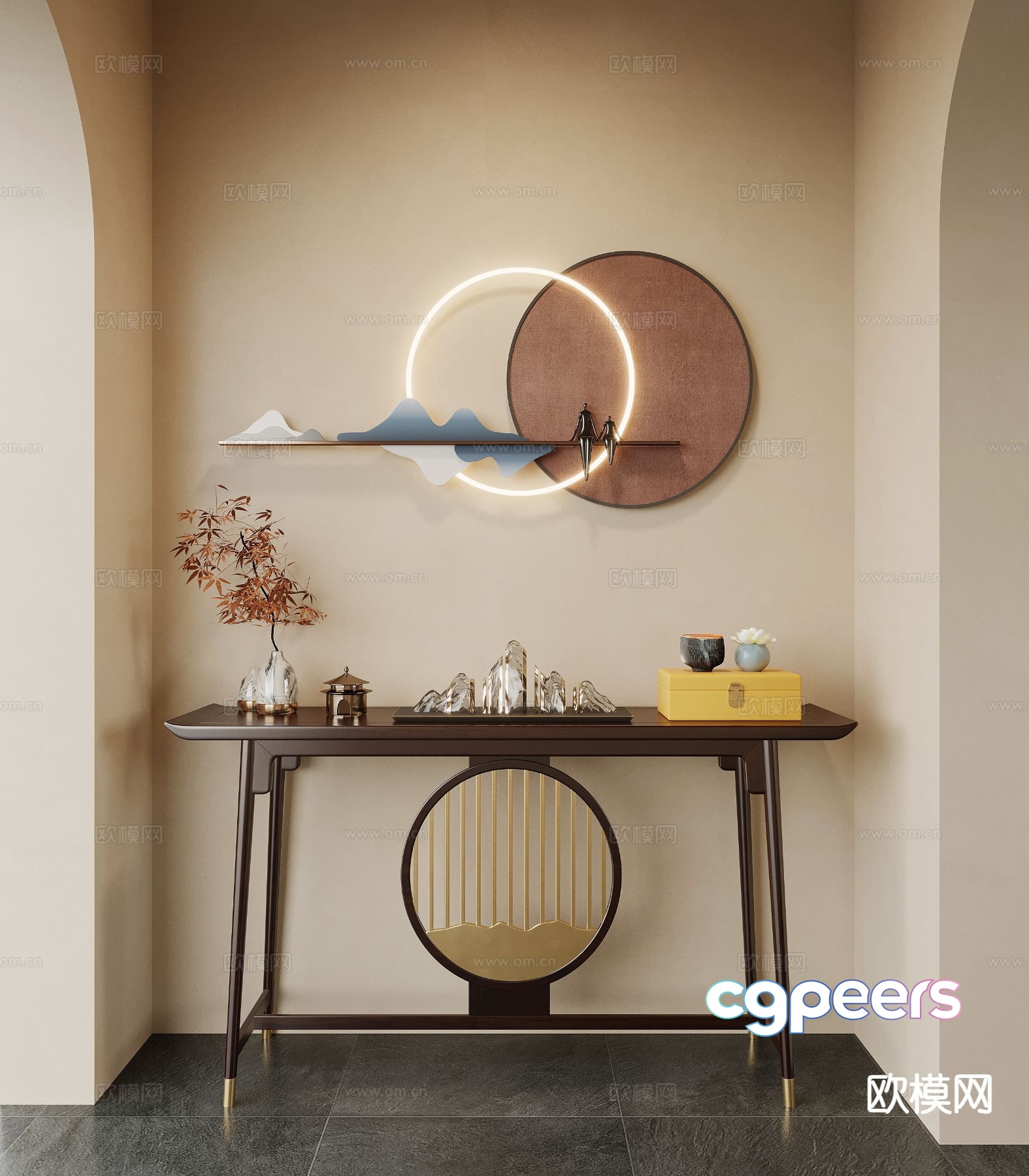 New Chinese style Duanjingdai 3D model New Chinese style Duanjingdai 3D model