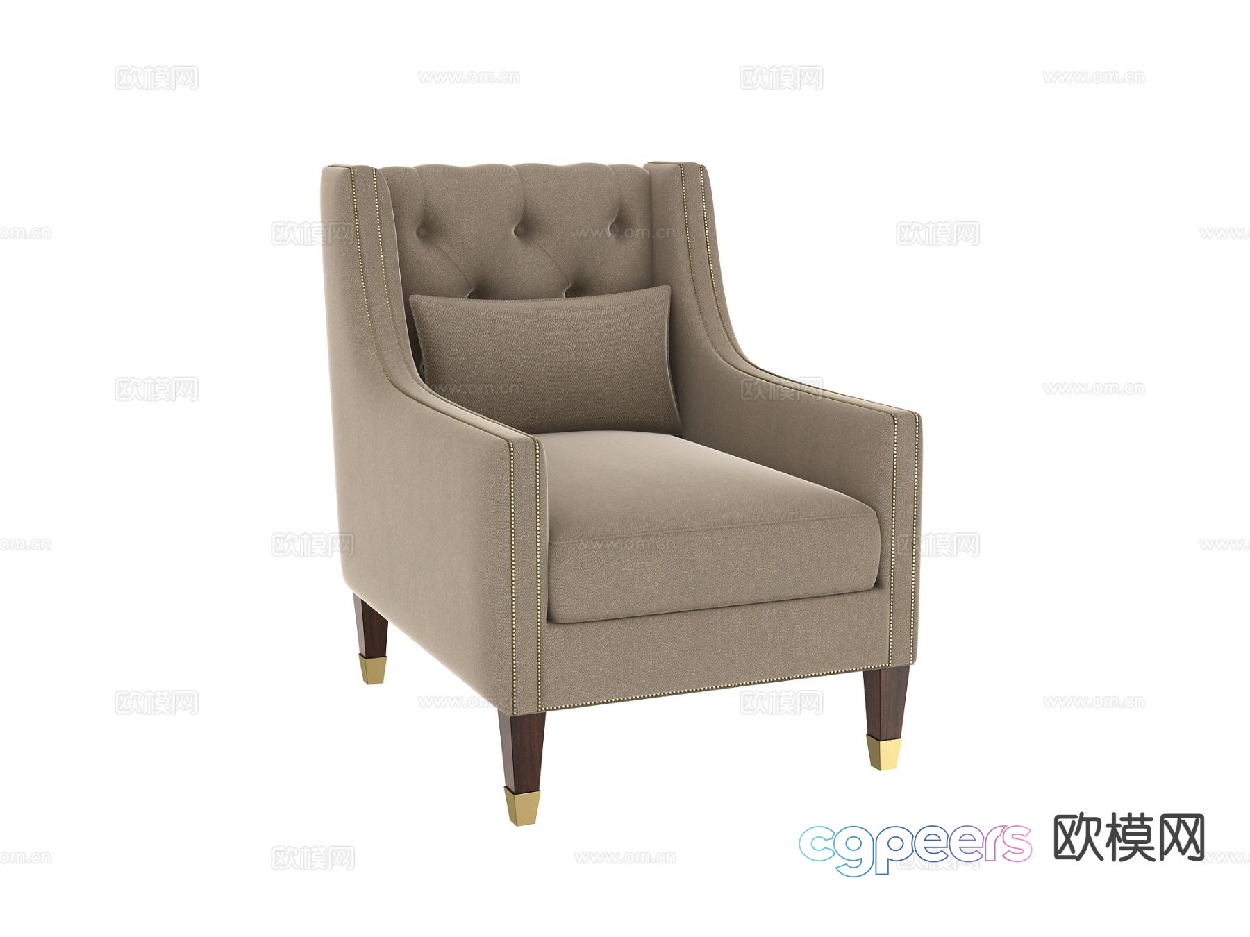 American sofa single sofa 3d model American sofa single sofa 3d model