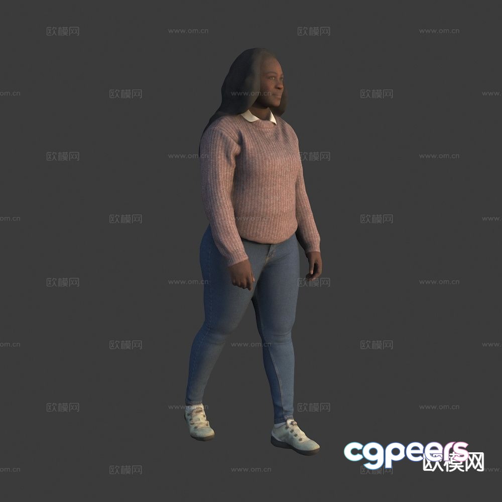 African female walking woman 3d model African female walking woman 3d model