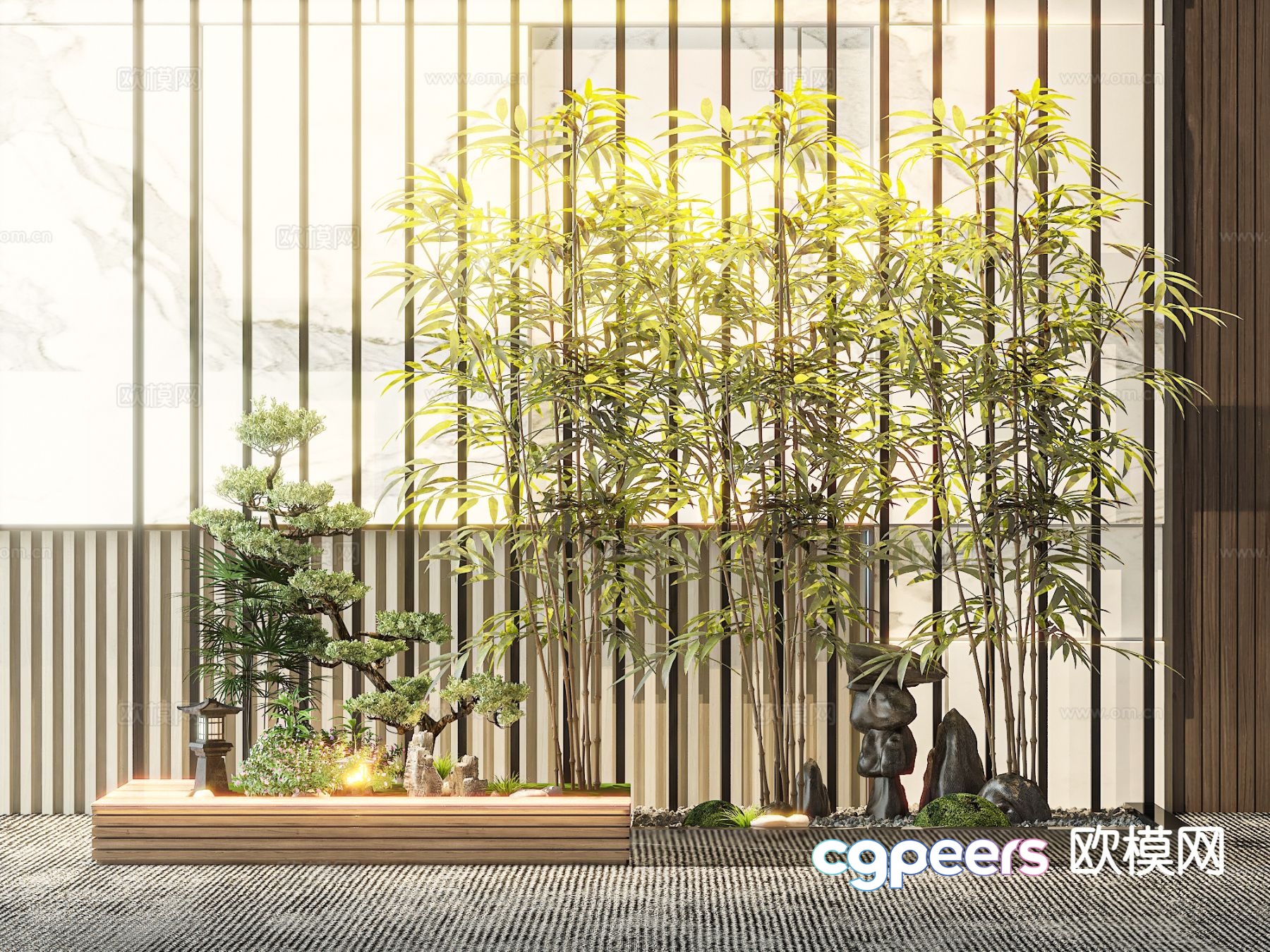 Modern interior landscape 3d model Modern interior landscape 3d model