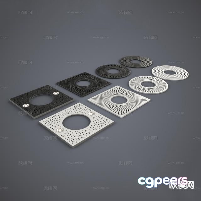 Modern tree pond tree grate 3d model Modern tree pond tree grate 3d model