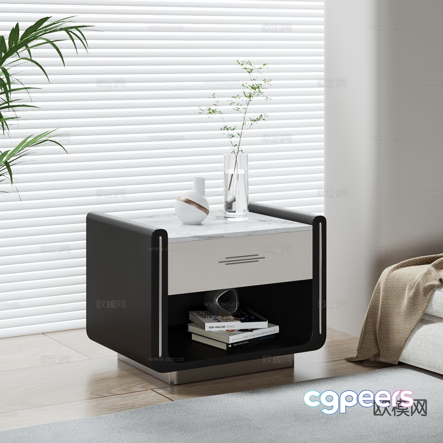 Modern bedside table 3d model Modern bedside table 3d model