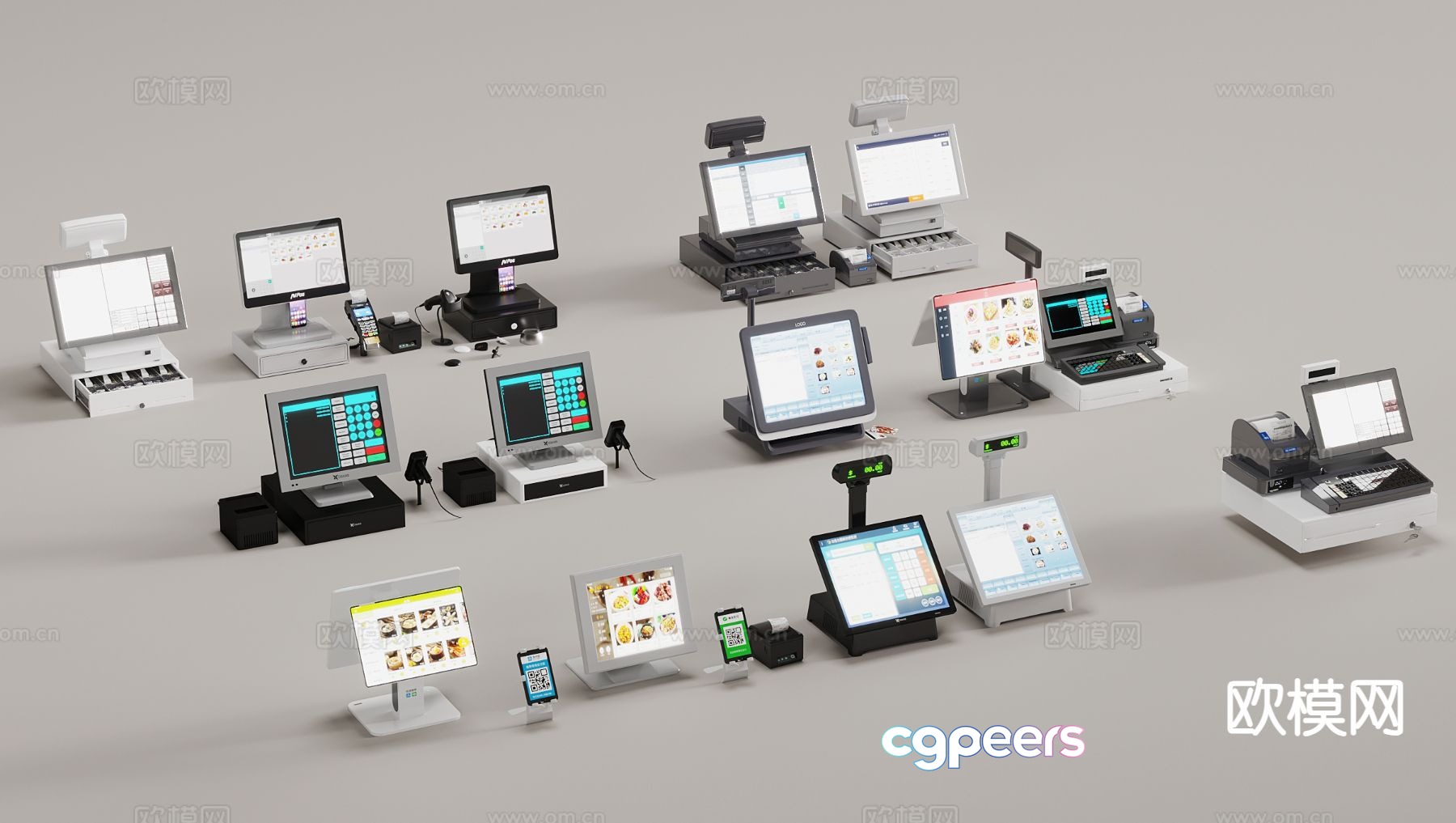 Cash register cashier scanner 3d model