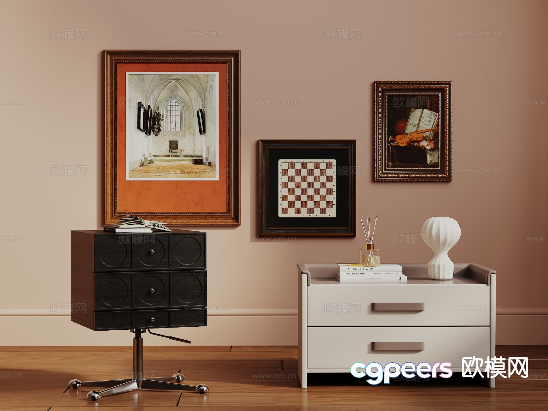Medieval style bedside table 3d model Medieval style bedside table 3d model