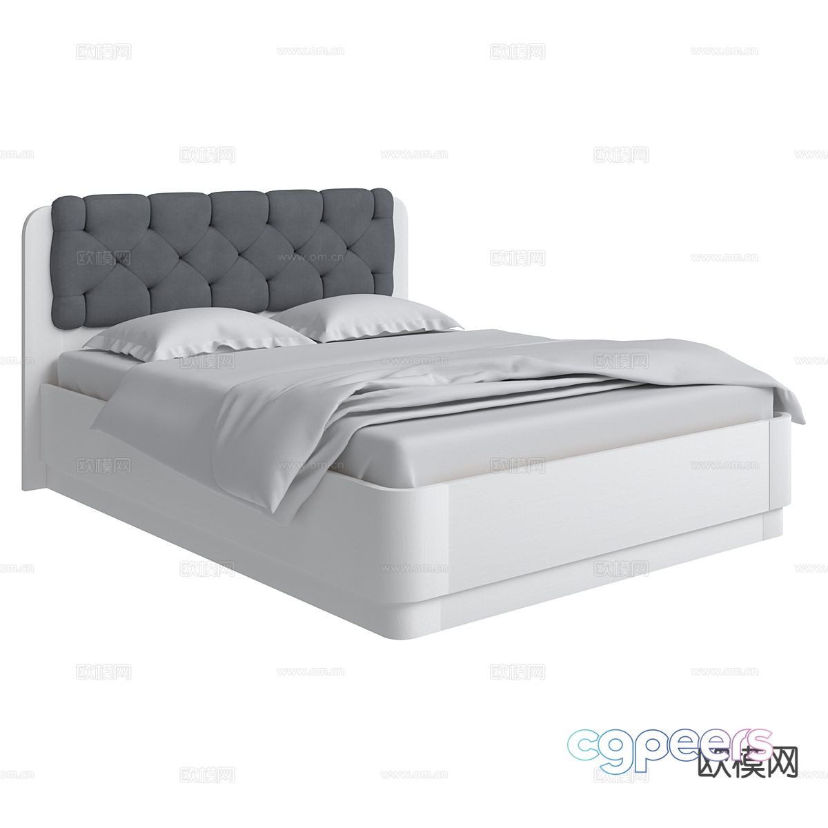 Modern double bed 3d model Modern double bed 3d model