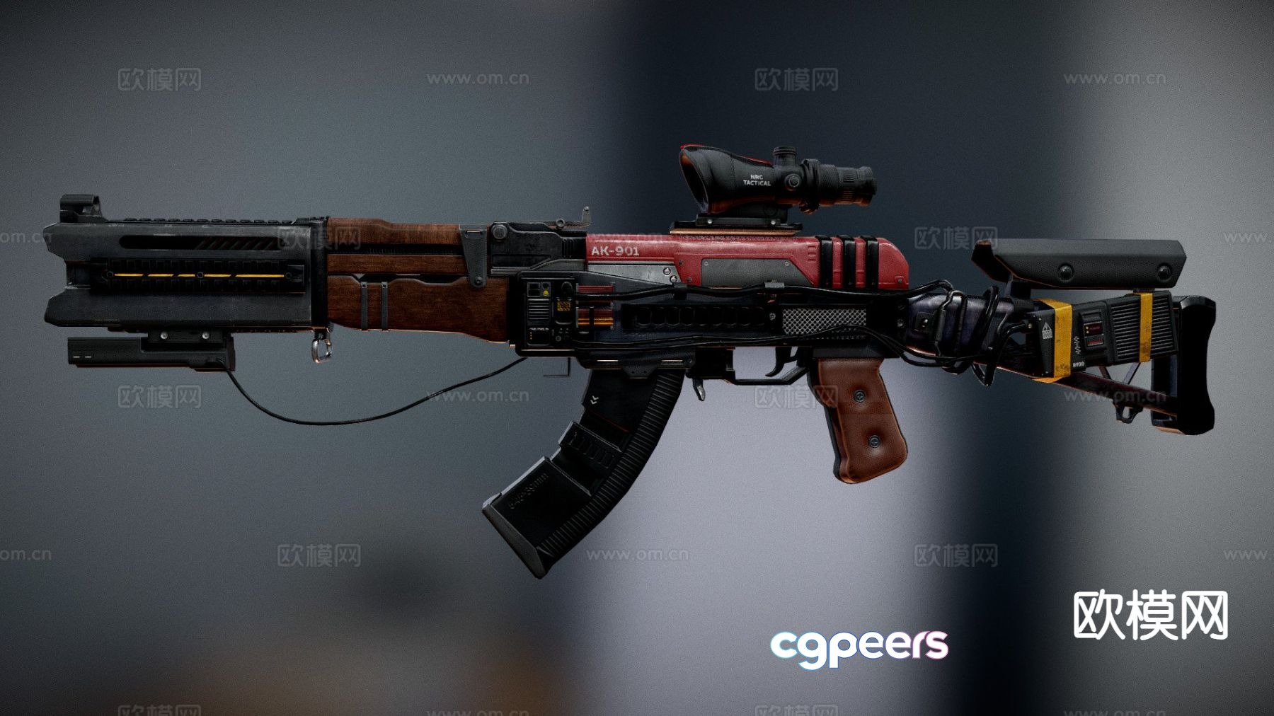 Military pistol sci-fi rifle 3d model Military pistol sci-fi rifle 3d model