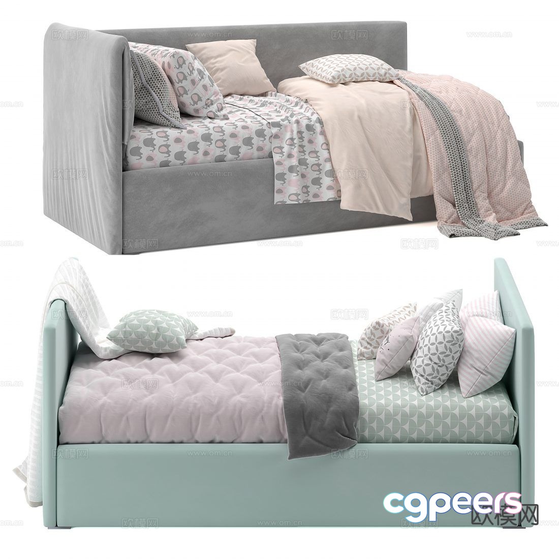 Modern sofa bed single bed 3d model Modern sofa bed single bed 3d model