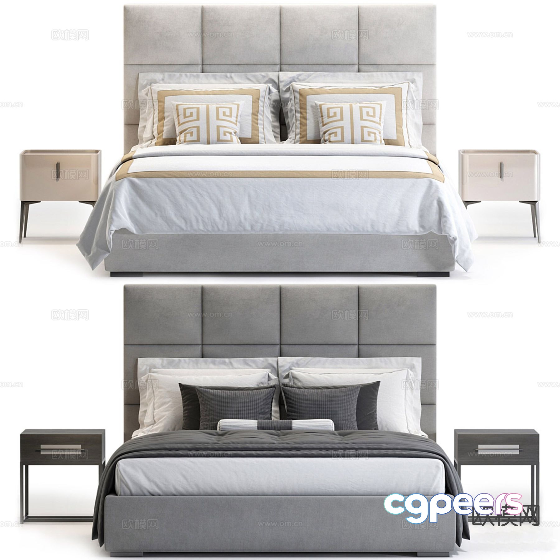 Modern double bed 3d model Modern double bed 3d model