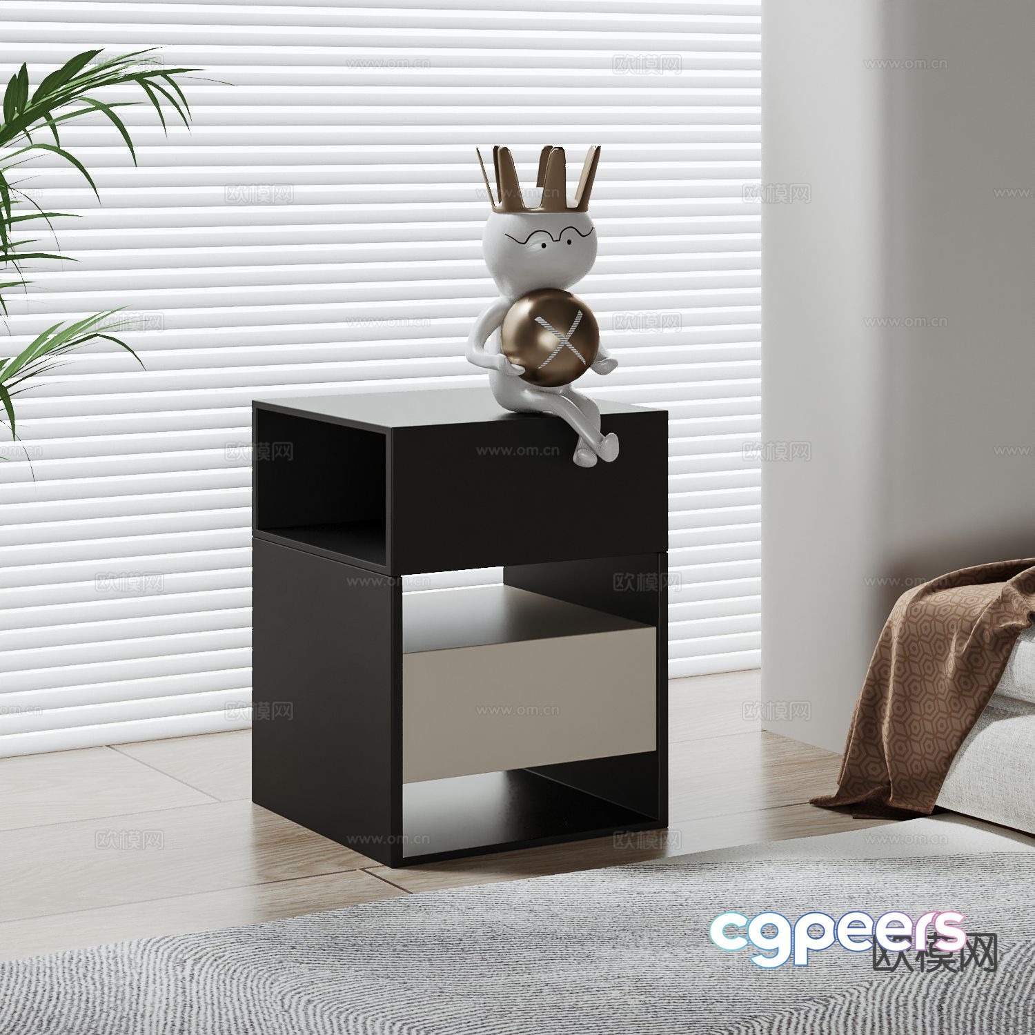 Modern bedside table 3d model Modern bedside table 3d model