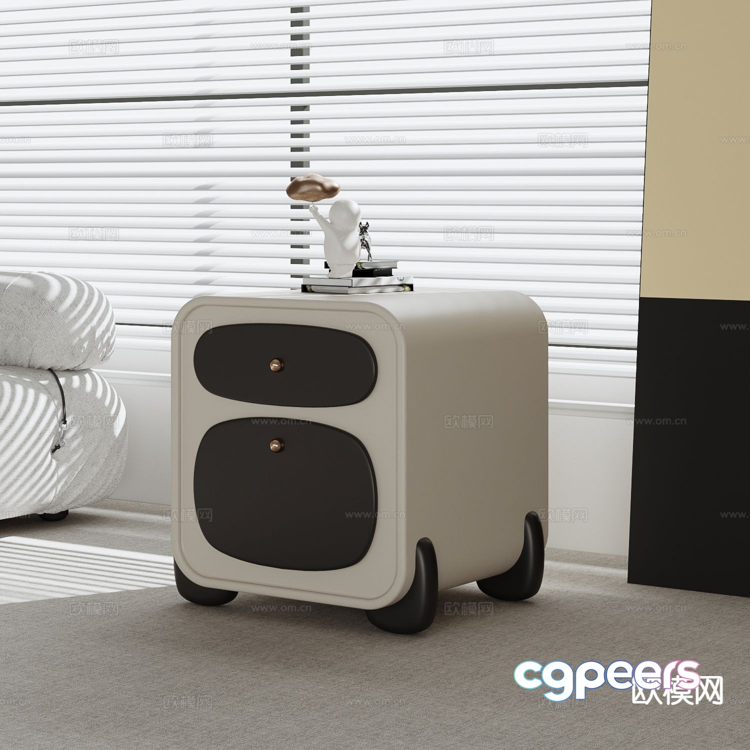 Modern bedside table 3d model Modern bedside table 3d model