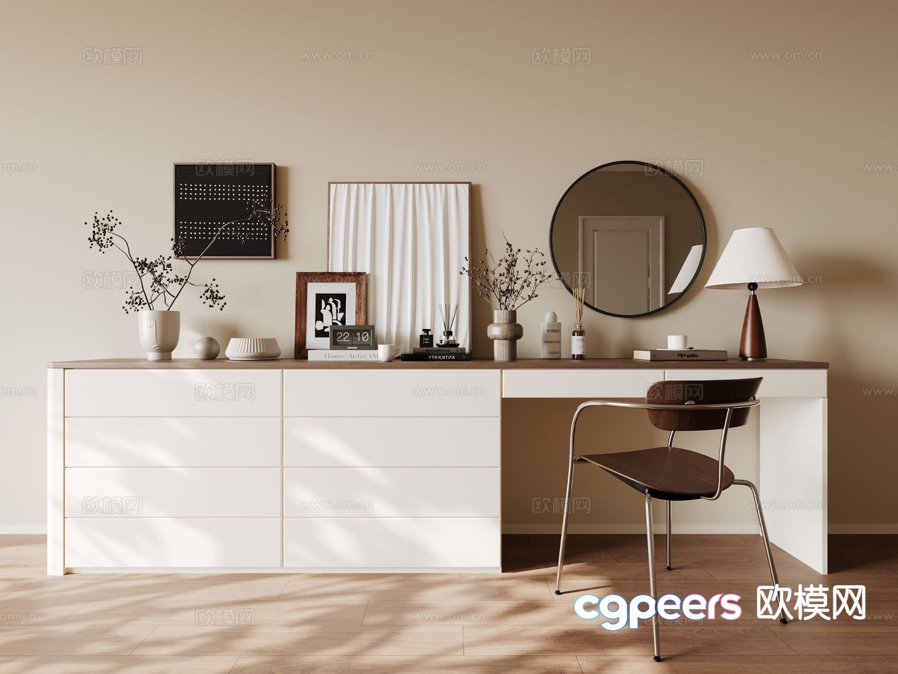 Medium style dressing table 3D model Medium style dressing table 3D model