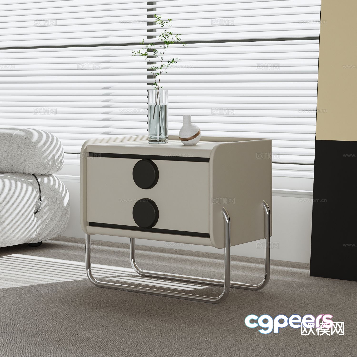Modern bedside table 3d model Modern bedside table 3d model