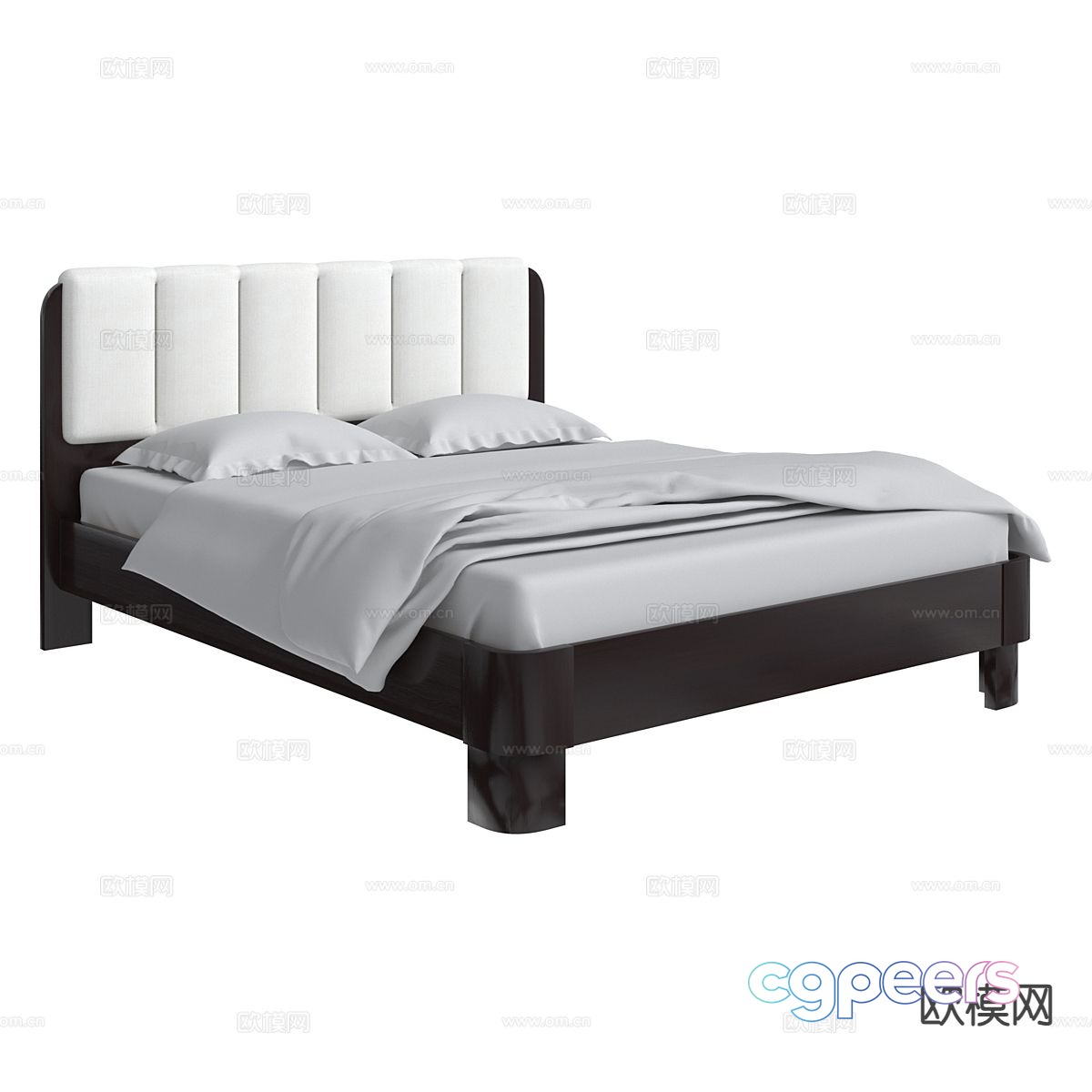 Modern double bed 3d model Modern double bed 3d model