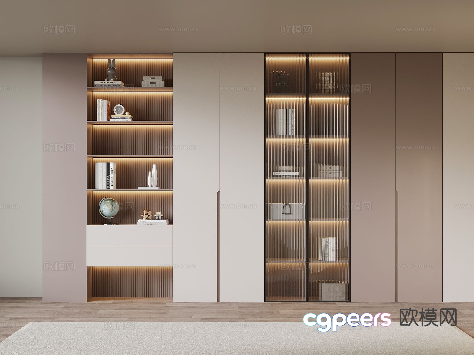 Modern bookcase bookshelf 3d model Modern bookcase bookshelf 3d model