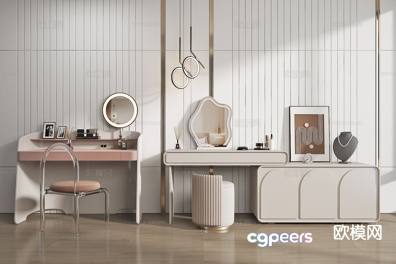 Modern dressing table 3d model Modern dressing table 3d model